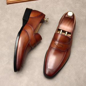 Chaussures en cuir décontractées à talon épais et finition brillante LeFou, nouveau design 2025, chaussures habillées à talon haut pour affaires - Product Image 4