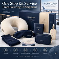 Kit de voyage VIP personnalisé pour avion : Masque pour les yeux, oreiller de voyage, chaussettes, porte-passeport, pochette, fournisseur de cadeaux OEM ODM