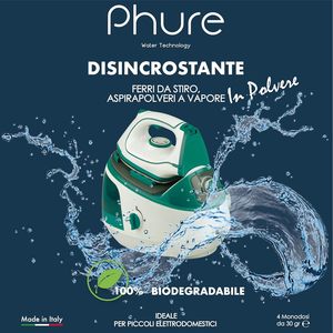 Polvo descalcificador biodegradable Phure Bio de marca privada OEM de 30g para planchas y limpiadores a vapor - Product Image 4