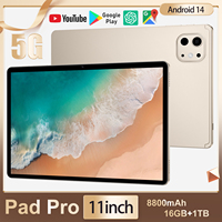 Nouvelle tablette intelligente WiFi Pad Pro 11 pouces 2025 améliorée avec processeur Qualcomm Octa Core, Android 14, 5G GSM GPS pour les appels vidéo
