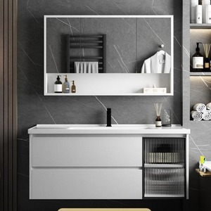 Mueble de Baño Nórdico Blanco CR de 120 cm con Encimera de Losa y Lavabo - Product Image 2