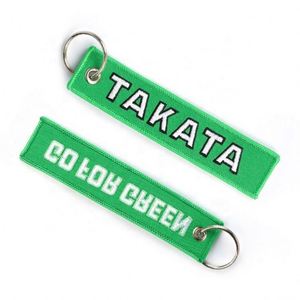 Custom Jet <b>Keychain</b> Embroidered Logo Twill Fabric <b>Anime</b> Woven Label Custom Size Promotional Brand Key Tag Decoration Gifts - Product Image 3