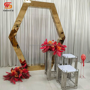 Smooth Stainless Steel Stage <b>Backdrop</b> Stand Hexagonal Design for Wedding Decor Wedding Supplies - Product Image 6
