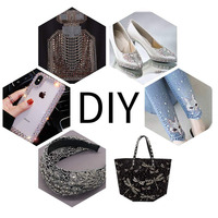 Usine En Gros DMC Hotfix Strass Strass Cristal pour DIY Vêtements Décoration Bijoux Accessoires Verre À Dos Plat