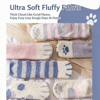 Chaussettes douces et moelleuses en polaire corail pour femmes, chaussettes mi-hautes en polyester, chaudes, confortables, antidérapantes, pour la maison, pour dormir