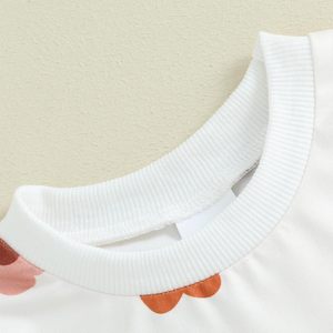 Tenues d'été pour bébés filles, ensemble mignon avec t-shirts à manches courtes à volants et shorts floraux, ensemble de vêtements 2 pièces - Product Image 2