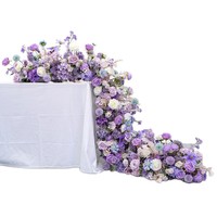 Chemin de table en soie artificielle 200x40cm rose-violet, décorations écologiques et élégantes pour mariages, banquets et festivals