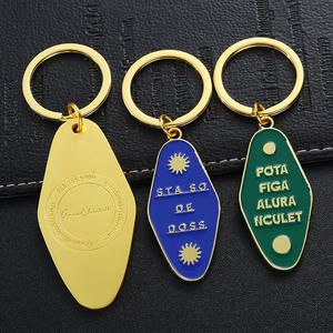 Porte-clés personnalisé, logo, lettre, marque commerciale, plaqué or, gravé au laser, porte-clés vintage pour chambre, motel, hôtel, cadeaux souvenirs - Product Image 2
