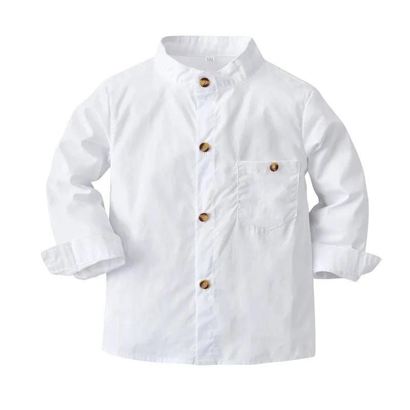 Automne mode bébé garçon chemises à manches longues coton chemise blanche décontracté enfants garçons Gentleman robe Blouses hauts chemises