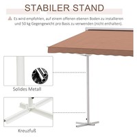 Toldo de aluminio de doble cara Patio dosel Jardín con abrazadera de manivela y marco de aluminio a la venta
