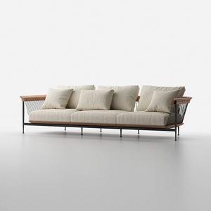 Ensemble de canapés de jardin en aluminium tressé avec table basse pour l'extérieur - Product Image 4