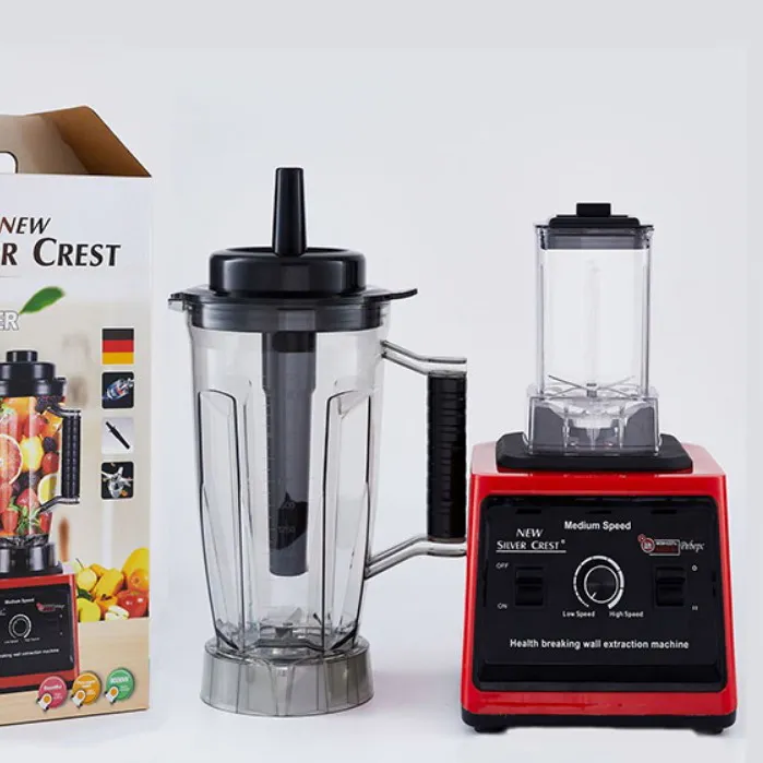 2 in 1 8000w peralatan dapur perak Crest Blender 3L blender komersial kapasitas besar dengan 650ml Mixer Grinder perak crest