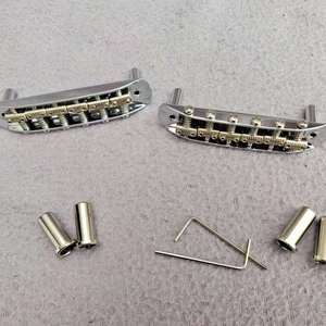 Premium verchroomde 6-snarige verstelbare gitaarbrug-staartstuk voor Jazzmaster Jaguar Mustang elektrische gitaren - Product Image 5