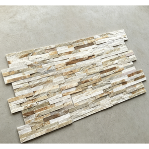 Mattoni in Pietra Naturale Beige Sottile per Rivestimento Murale 18X35 CM con Pietra Impilata a Incastro e Rivestimento in Pietra - Product Image 2