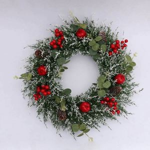 Guirlande de Noël en PVC+PE vert de 45 cm avec décorations dorées, guirlande artificielle faite à la main pour décoration intérieure - Product Image 2