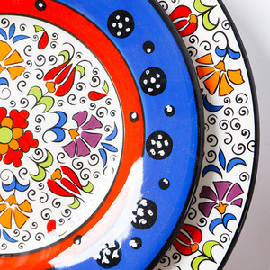 Hot Blue Home Utensilios de cocina de cerámica Tazón Plato Sopa Tetera Cubiertos Juego de platos pintados - Product Image 4