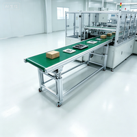 Convoyeur horizontal sur mesure en acier inoxydable à 2 niveaux avec cadre en profilé aluminium, ligne d'assemblage mobile, vitesse réglable, transport