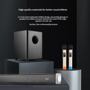 Sistema de Cine en Casa con Barra de Sonido y Subwoofer de Pared, Combinación de <span class=keywords><strong>5</strong></span> Altavoces de Acrílico, 2.1 Canales y Woofer de 1 Pulgada para TV y Karaoke en Casa - Product Image 2