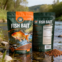 Sachet Doypack Personnalisé en Mylar, Découpé et Laminé, à Surface Mate, Refermable, pour Appâts de Pêche, Leurres et Nourriture
