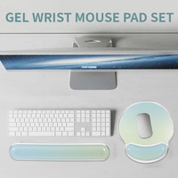 Tapis de souris en gel de silicone transparent avec repose-poignet, design arc-en-ciel de dessin animé, couleur et forme personnalisables pour usage au bureau