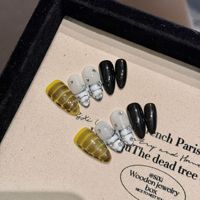 Ongles press-on gothiques de luxe avec colle, faux ongles couvrants, OEM ODM