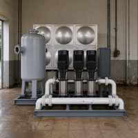 Équipement d'alimentation en eau à pression constante à fréquence variable industrielle, productivité de 5000 L/heure, garantie 1 an, pour bâtiments hospitaliers