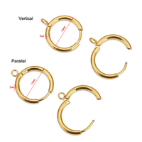 Crochets de boucle d'oreille Huggie ronds hypoallergéniques d'acier inoxydable chirurgical avec la boucle ouverte