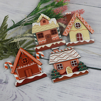 Nouvelles décorations de Noël en bois 2026 : Ornements artisanaux en forme de maison du Père Noël pour la décoration intérieure, impression UV sur bois