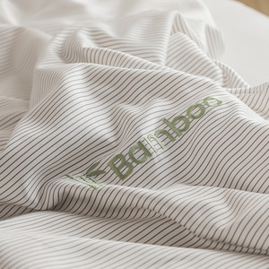 Bamboo Fiber Cooling Four-Piece <b>Bedding</b> <b>Set</b> 1.8m Bed Striped Pattern Simple Style Digital Printing - Product Image 2