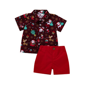 Lễ Hội Giáng Sinh Quần Áo Trẻ Em Bé Trai Giáng Sinh Ông Già Noel Áo Top + Quần Short Quần Bộ Trang Phục Bộ Quần Áo - Product Image 5