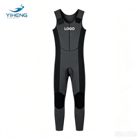 Combinaison de plongée sans manches en néoprène 2 mm pour homme, noire et grise, pour la voile et la plongée