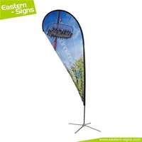 Drapeau publicitaire extérieur en forme de larme en tissu tendu en aluminium facile à installer pour la plage - En vente