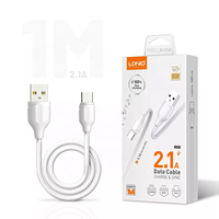 Câble USB Micro Type-C PD LDNIO LS371 2.0, prix de gros, 1 mètre, charge et transfert de données, chargeur USB 2.1A, câble de données