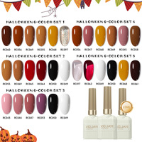 Nouveau Kit de Vernis Gel UV Effet Bouteille de Lait 6 Couleurs pour Halloween – Teintes Tendances Populaires, Gel LED Soak Off pour Manucure Professionnelle en Salon