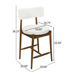 Modern Walnut Counter <b>Stools</b> Set of 2 High Chairs with Backrests for Kitchen Island Breakfast Nook Home Dining Bar <b>Outdoor</b> Use - Product Image 6