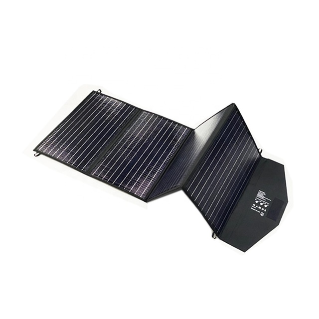 100W High Efficiency 21% ETFE Folded Solar Panel Full Black Laptop Charger for Hiking Half Cell Type 18V