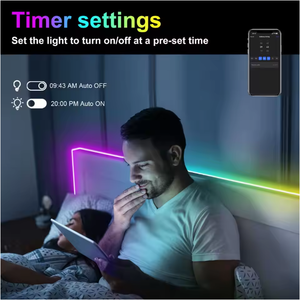 Kit de bande néon RGBIC USB 5V flexible à façonner soi-même, application Bluetooth, synchronisation musicale, capteur de son, lumière d'ambiance - Product Image 4