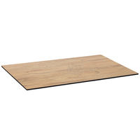 Plateau de table en stratifié compact HPL à grain de bois sur mesure, protection UV, pour mobilier d'extérieur commercial