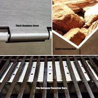 Boîte à fumer en acier inoxydable pour barbecue, copeaux de bois, charbon de bois et barbecue au gaz, accessoires de fumage de viande avec couvercle à charnières