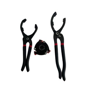 Clé à filtre à huile de type pince de 10 et 12 pouces, outil de réparation automobile en acier à haute teneur en carbone, finition noire - Product Image 5