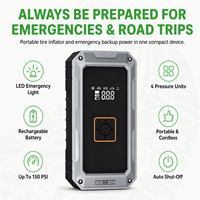 Gonfleur de pneus sans fil 90W, pompe à air électrique portable ABS, compresseur d'air rechargeable pour voiture, 19 cylindres, gonflage rapide, écran LED
