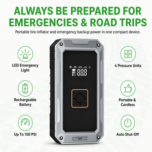 90W Cordless Tire Inflator Portable Electric Air <b>Pump</b> Rechargeable Car Air Compressor 19 Cylinder OEM ODM Supplier - Product Image 3
