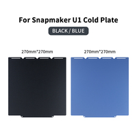 Lembaran Fleksibel Dua Sisi 270*270mm untuk Pencetakan Dingin Suhu Rendah, Plat Pembuatan untuk Printer 3D Snapmaker U1, Warna Hitam atau Biru Opsional