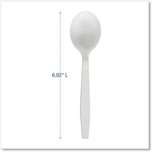Boardwalk Heavyweight Polypropylene <b>Soup</b> <b>Spoon</b> White Disposable Cutlery 1000/Pack 1000/Carton - Product Image 2
