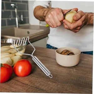 Professional Potato Masher <b>Tool</b>,Stainless Steel with Ridged Press,9.7 Inch for Efficient Mashing,Hangable,Good Material& Durable - Product Image 2