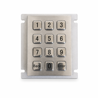 KB-803 Keypad Numerik Industri Tahan Air IP65 Kustom dari Baja Tahan Karat 12 Tombol USB PS/2 RS232 untuk Mesin CNC Kios.