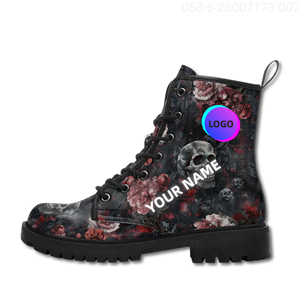 Bottes gothiques Martin personnalisables de haute qualité, impression de logo, vente directe usine B2B, décontractées, pour la marche et le sport 058-6-26007173-007 - Product Image 2