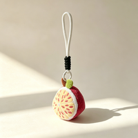 Offre Spéciale : Breloque de Sac en Peluche Kawaii en Forme de Tranche de Fruit, Porte-clés Doux en Peluche Fruitée avec Cordon Tressé, Cadeau pour Filles, Décoration de Sac à Dos