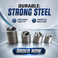12mm Stainless Steel Polished Fully Threaded Metric Thread Inserts