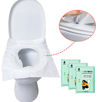 Couvre-siège de toilette jetable hygiénique adhésif en papier